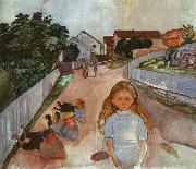 Edvard Munch Street in Asgardstrand painting